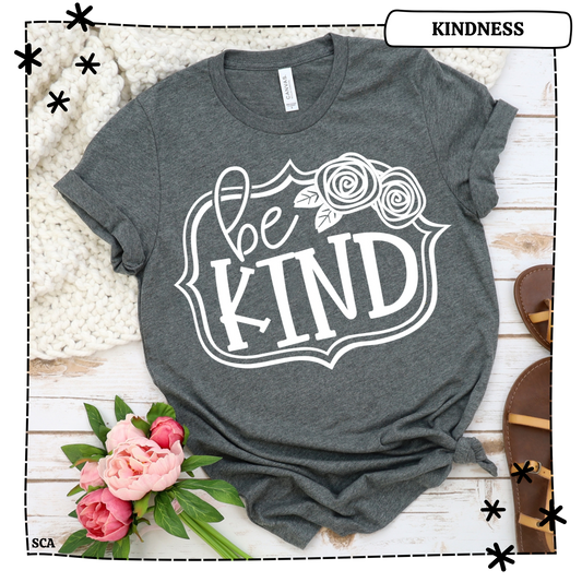 Be Kind Flower Frame White