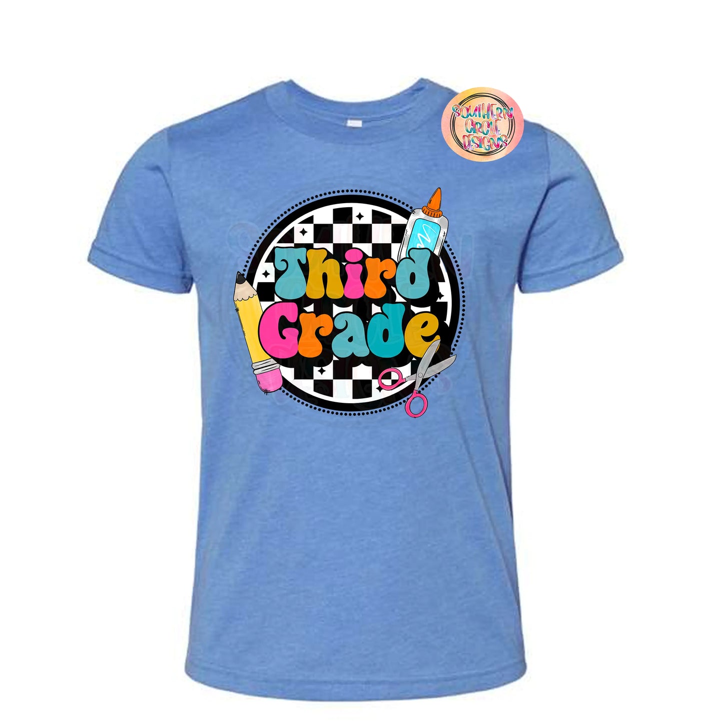 Colorful Retro Checkered Grade Level Tee