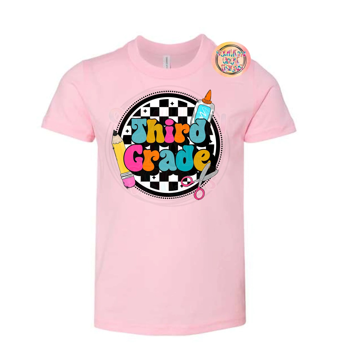 Colorful Retro Checkered Grade Level Tee