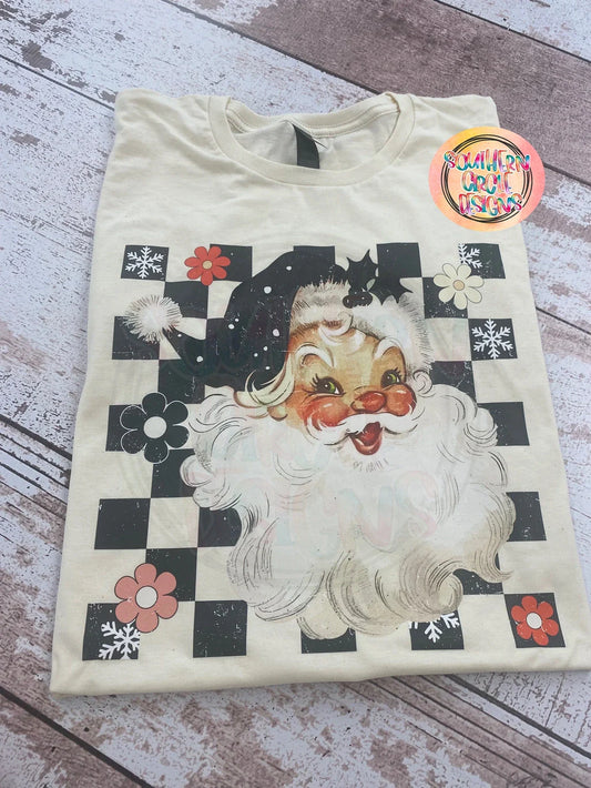 Black Checkered Santa Claus